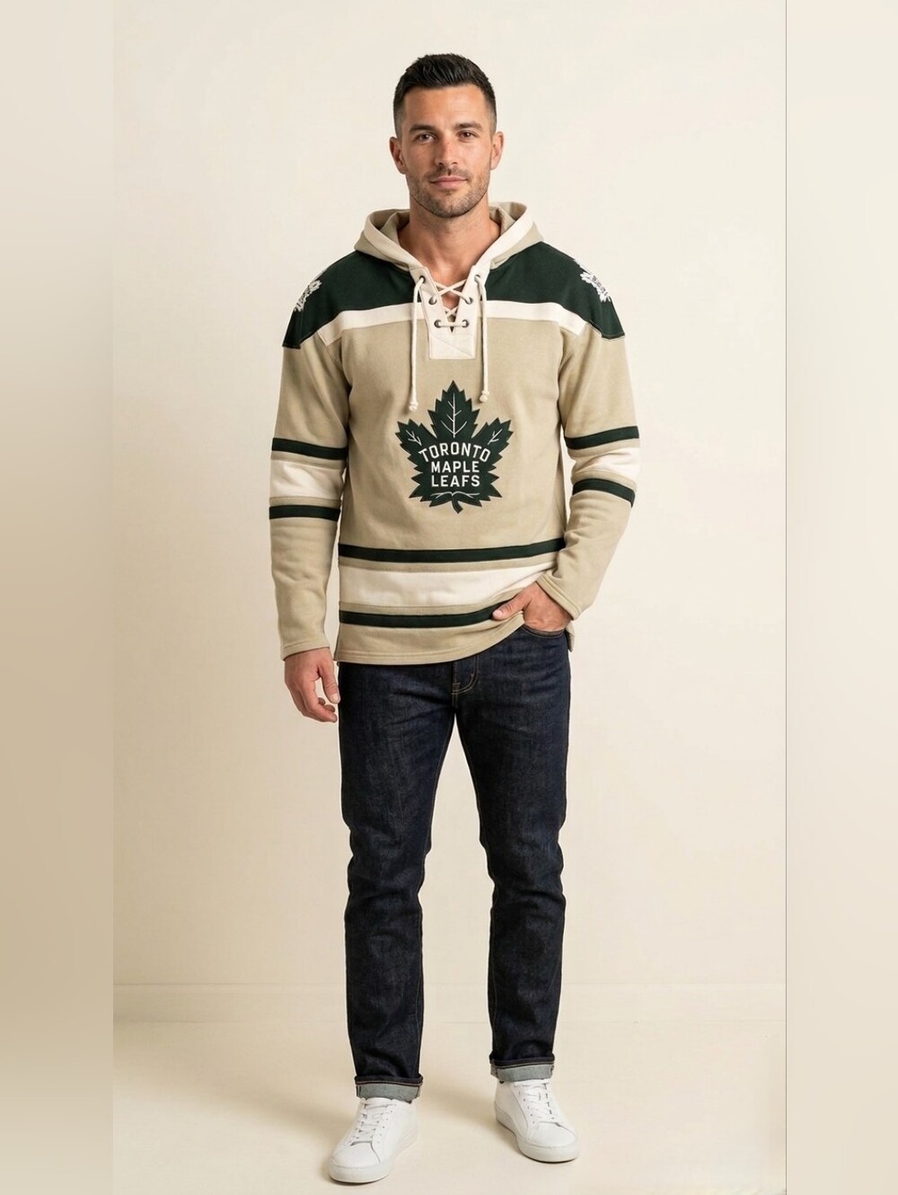 90. NWT - '47 Brand - NHL Toronto Maple Leafs Tri-Nilley 47 Unisex Lacer Hoodie